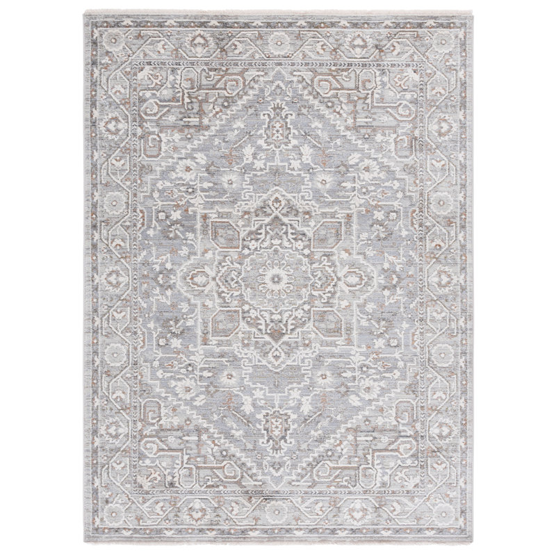 Tapis oriental en polyester 1272 Clover, Rectangle 6 pi 3 po x 8 pi 9 po, Gray