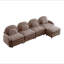 Canapé Teddy en tissu 4 places en forme de nuage, dossier incurvé et accoudoirs avec coussins lombaires incurvés, canapé modulaire 4 places modulaire avec repose-pieds mobile et coussin de soutien à double couche-2115803820-2115803817
