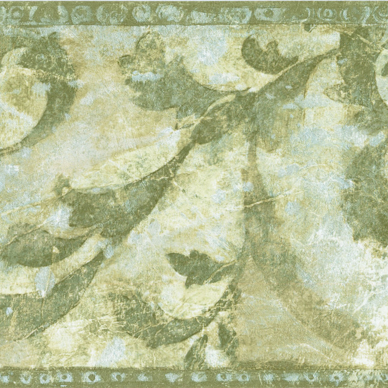 Bordure de papier peint L 15 pi x l 7 po Katie-Maree, Gris/vert