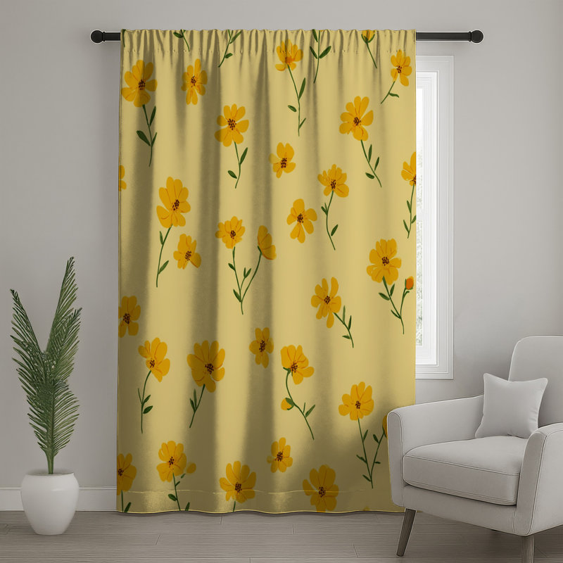 Rideaux à fleurs, voilages et voilages à motif floral - 1 panneau, 50 po x 92 po - 1 panneau, Transparent