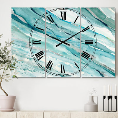 Silver Springs I Blue Green - Horloge murale bord de mer