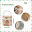 Panier de mariage en rotin tissé à la main avec perle et ruban 1pc - Panier de rangement décoratif rond Boho pour demoiselle d'honneur