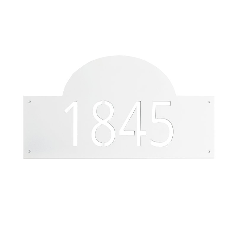 Plaque d'adresse murale 1 ligne, Blanc