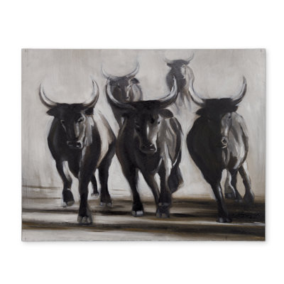Rustic Brown Polyester Placemat - Running Fierce Bulls Design