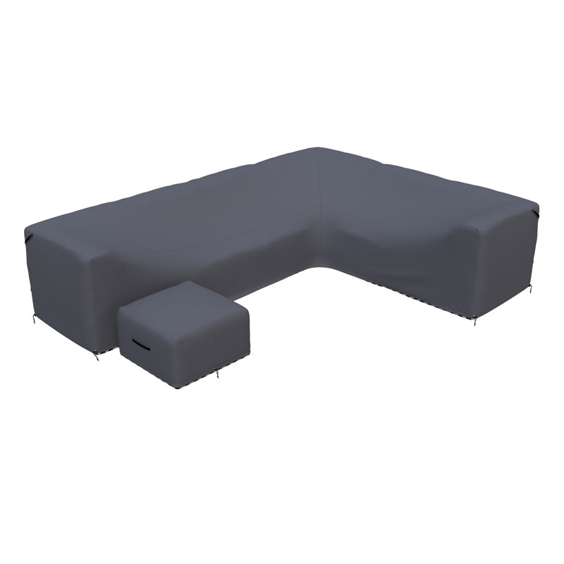 Eliana 124'' Outdoor Sectional Outdoor Conversation Set Group Seating Sectional Sofa Patio Furniture Covers