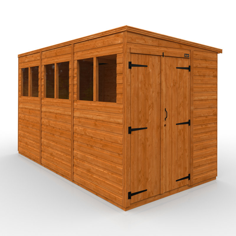 12x6w TigerFlex® Shiplap Pent Double Door Shed