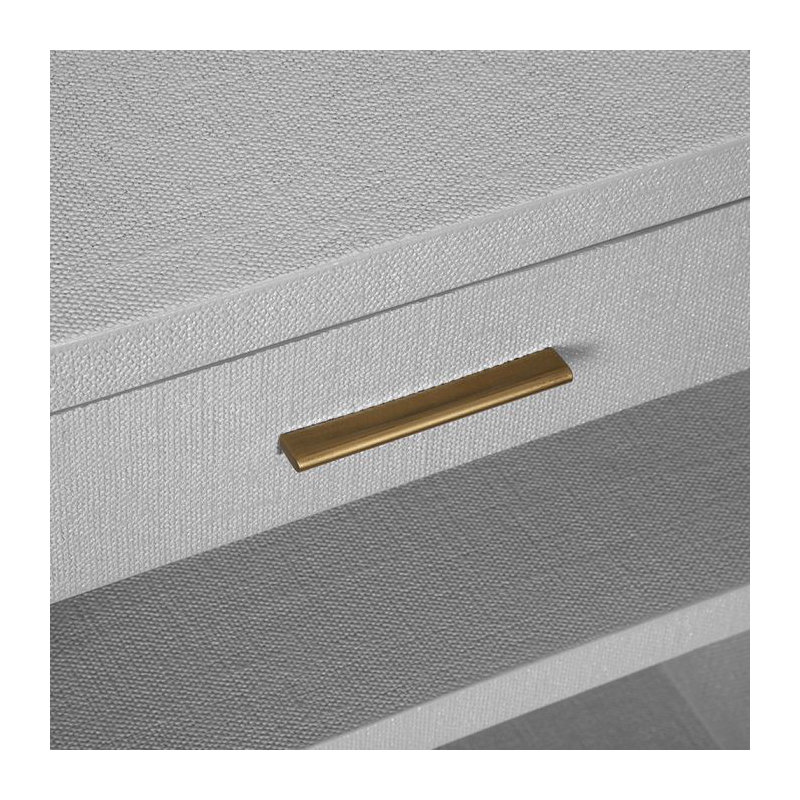 Livia 1 - Drawer Solid Wood Nightstand, Light Gray/Antique Brass