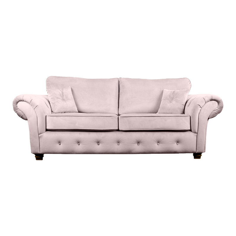Lila 3 Seater Velvet Sofa, Blush