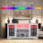 65" Modern TV Stand for 70" TVs, Entertainment Center with RGB LED Lighting, Power Outlets, & Glass Door Storage Cabinet, Adjustable Shelves, White-771766543