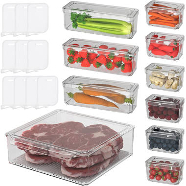 Bormioli Rocco Frigoverre Square Glass Food-Storage Containers with Lids,  Set of 3, Clear