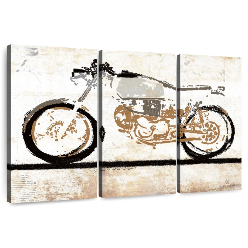 Moto rétro I, H 20 po x l 33 po