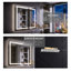 Pharmacie à DEL 42 "avec miroir, 42 po x 36 po avec miroir, avant et rétro-éclairé, antibuée, prise GFCI 1800 W et USB, fermeture en douceur, miroir grossissant 5X, tablettes en verre réglables, montage encastré / en surface