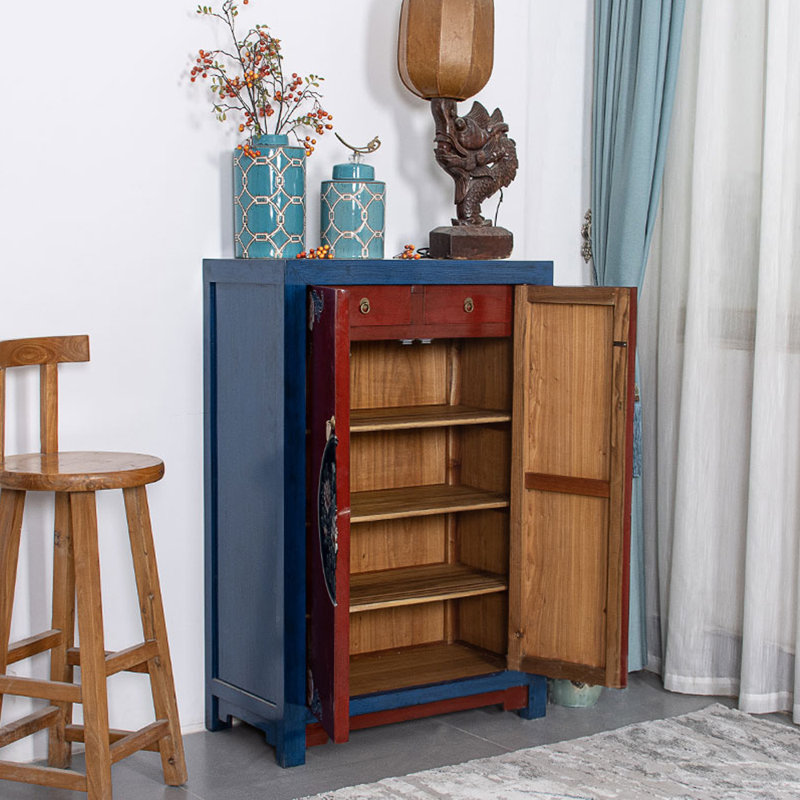 Armoire d'entrée en orme massif