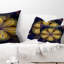 Motif de fleur noir et jaune fractal - imprimé abstrait