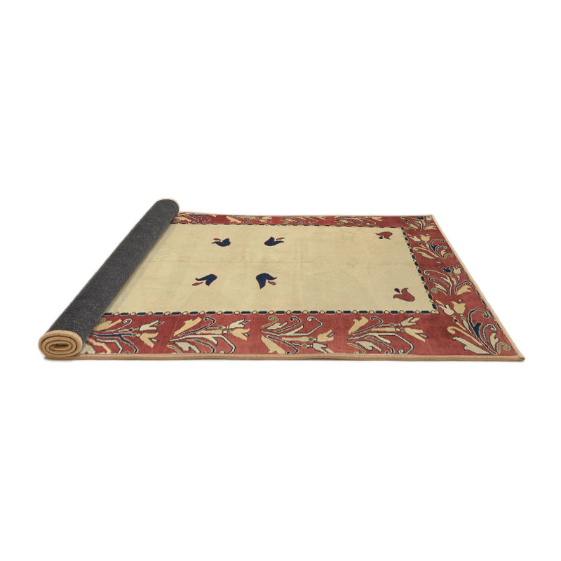 Tapis décoratif multicolore à motif abstrait, Rond 7 pi
