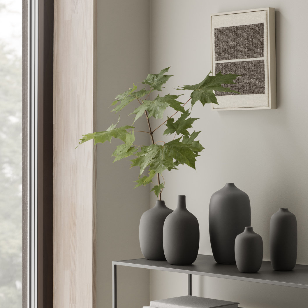 Ceola Ceramic Table Vase, Satellite Taupe