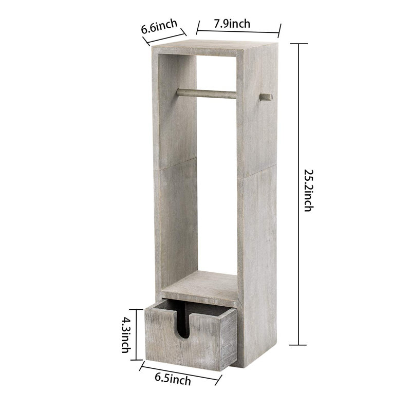 Porte-papier hygiénique sur pied, Gris rustique