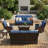 Outdoor Wicker 3-Seat Patio Sofa, Luxury Patio Furniture with High Back & 73.82'' Wide Armrests-1610042435