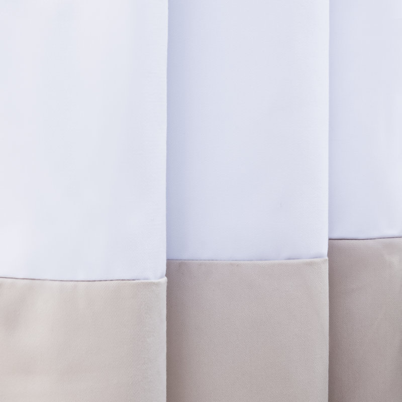 Khalon Cotton Blend Blackout Curtain Panel Pair, White/Beige