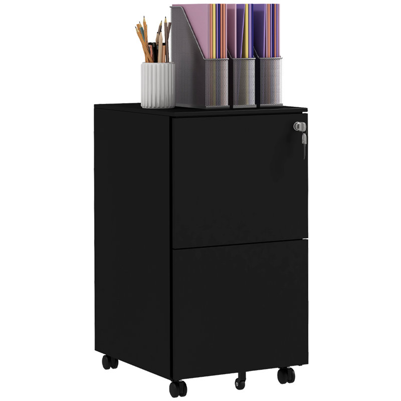 Aldrin 2 Drawer Filing Cabinet, Black