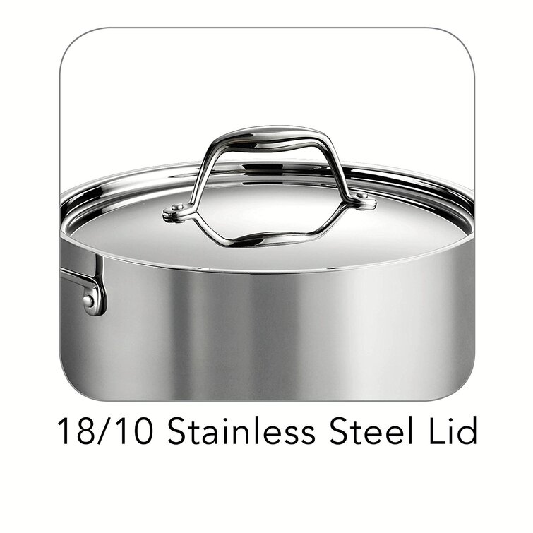 Korkmaz Classic 18/10 Stainless Steel Dutch Oven Shallow Silver 8 Quart