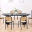 Table de salle à manger extensible, noire pour la cuisine, la chambre, un appartement, une table extensible au design élégant, un bureau de loisirs à surface noire et facile à assembler, extension maximale de 87,27 pouces