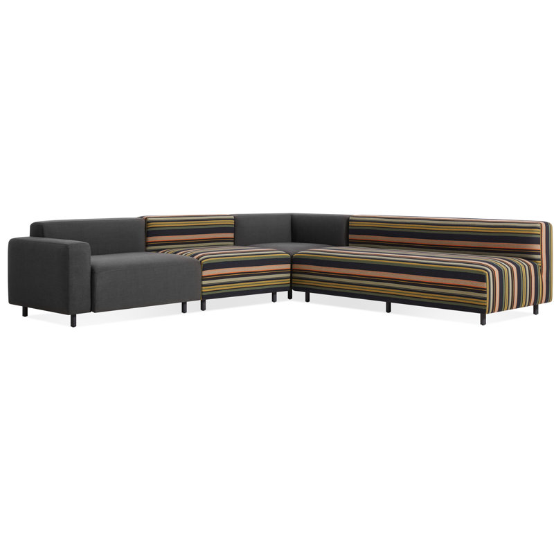 9 Yard Outdoor 5 - Seat Patio Sectional, Coal Sunbrella®, Right