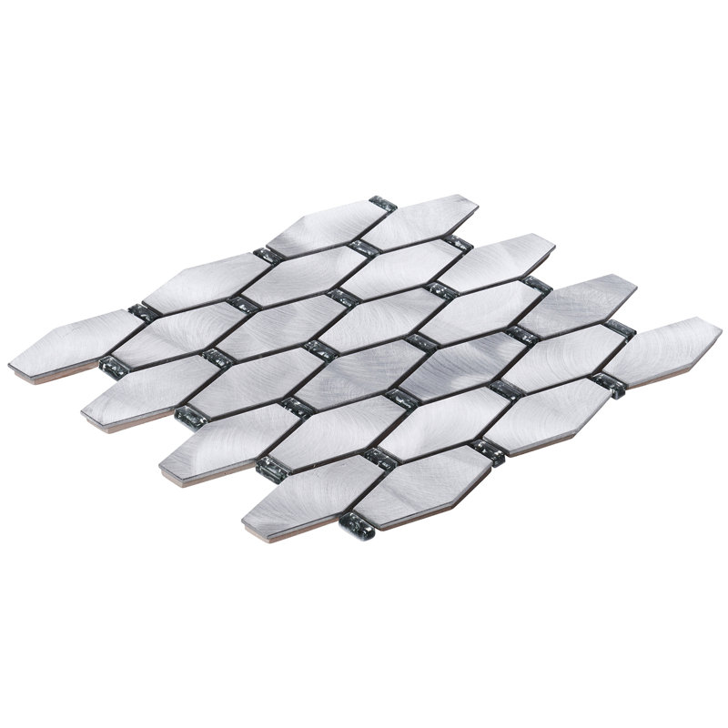 Jewelry Glass Inserted Metal Aluminum Hexagon Mosaic Sheet Tile By Modket