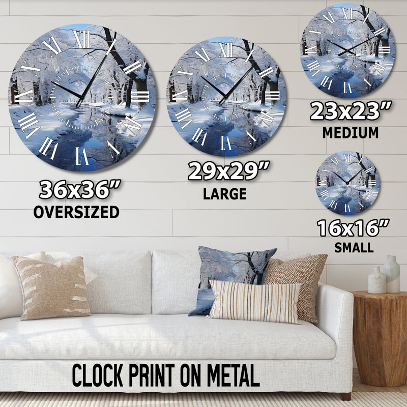 Horloge murale Winter Winter Snowy Serenity II - Paysages, Médium