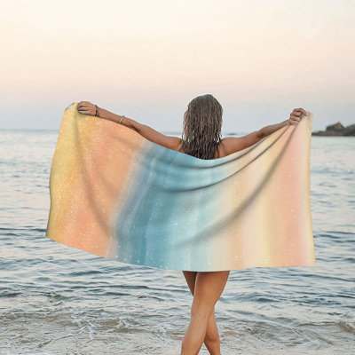 Microfibre légère, serviette de plage, décoration, texture, moderne, sans sable, séchage rapide, absorbant, mince, grand, serviettes compactes pour piscine, bain, camping, yoga, plage, accessoires, adultes, femmes, hommes, 30 x 60 po