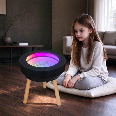 18” Wooden Zen Drift Sandscape Table – App Controlled Moving Sand Art Desk Decor with Bluetooth Music Sync, Stress Relief Sandscape with RGB Lighting for Therapy Rooms, Sensory Spaces & Meditation Areas