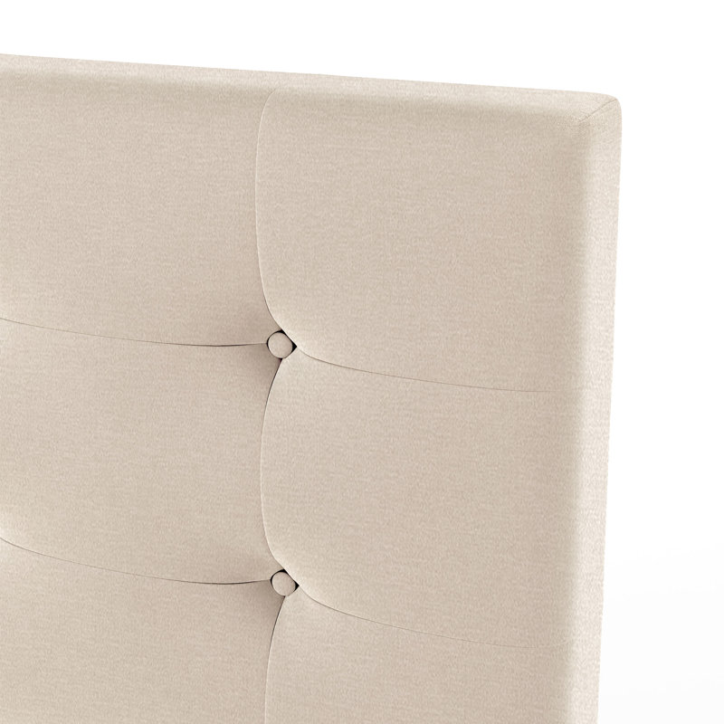 Upholstered Platform Storage Bed, Beige