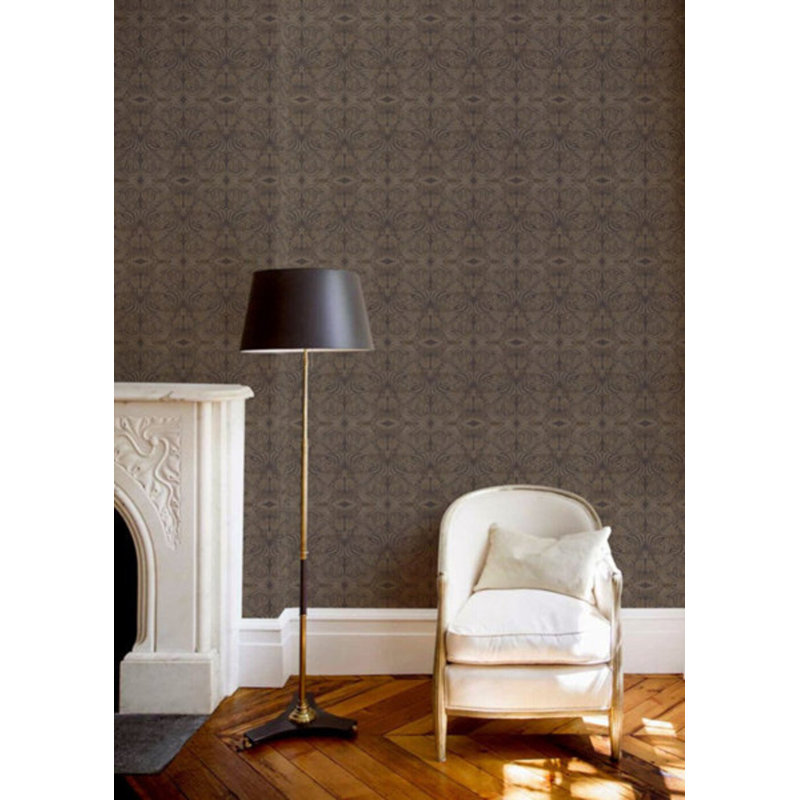 Abra Porcelain Flora Large Goldenrod 10' L x 24" W Wallpaper Roll, Faux Grasscloth