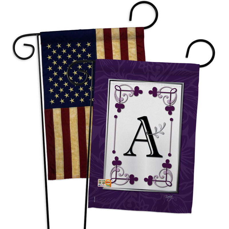 Ensemble de drapeaux de jardin Classic P Initiale Simply Beauty Country Living Bannière 13 x 18,5 pouces, A