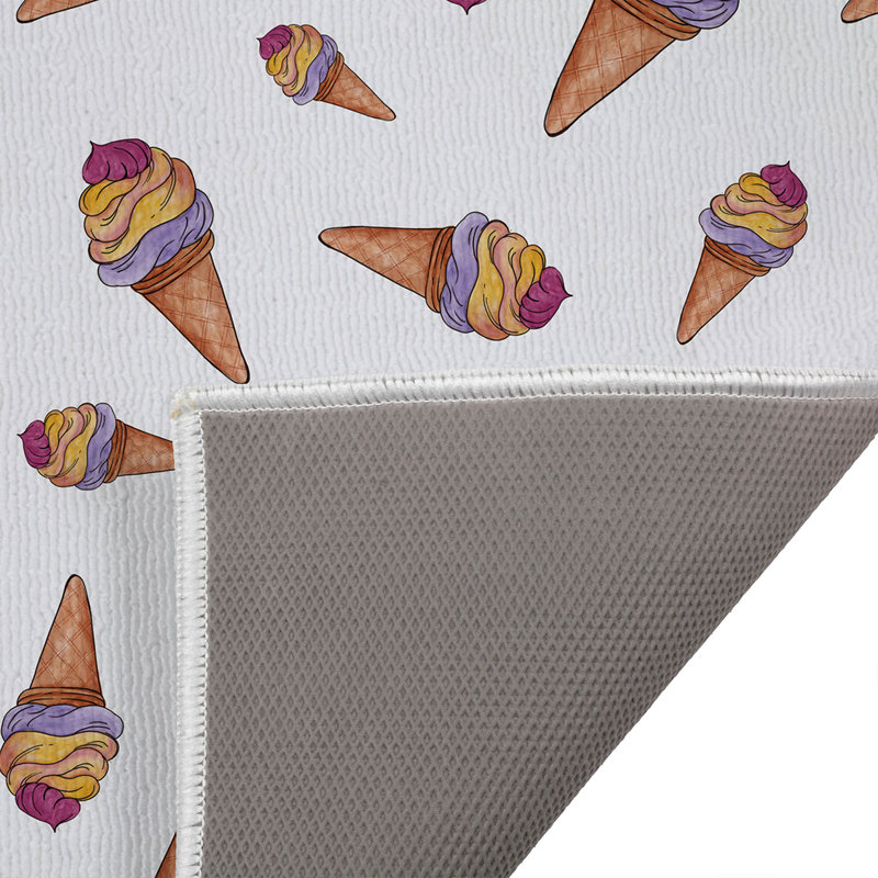 Summer Ice cream Outdoor Doormat, 24" W x 17" L, White