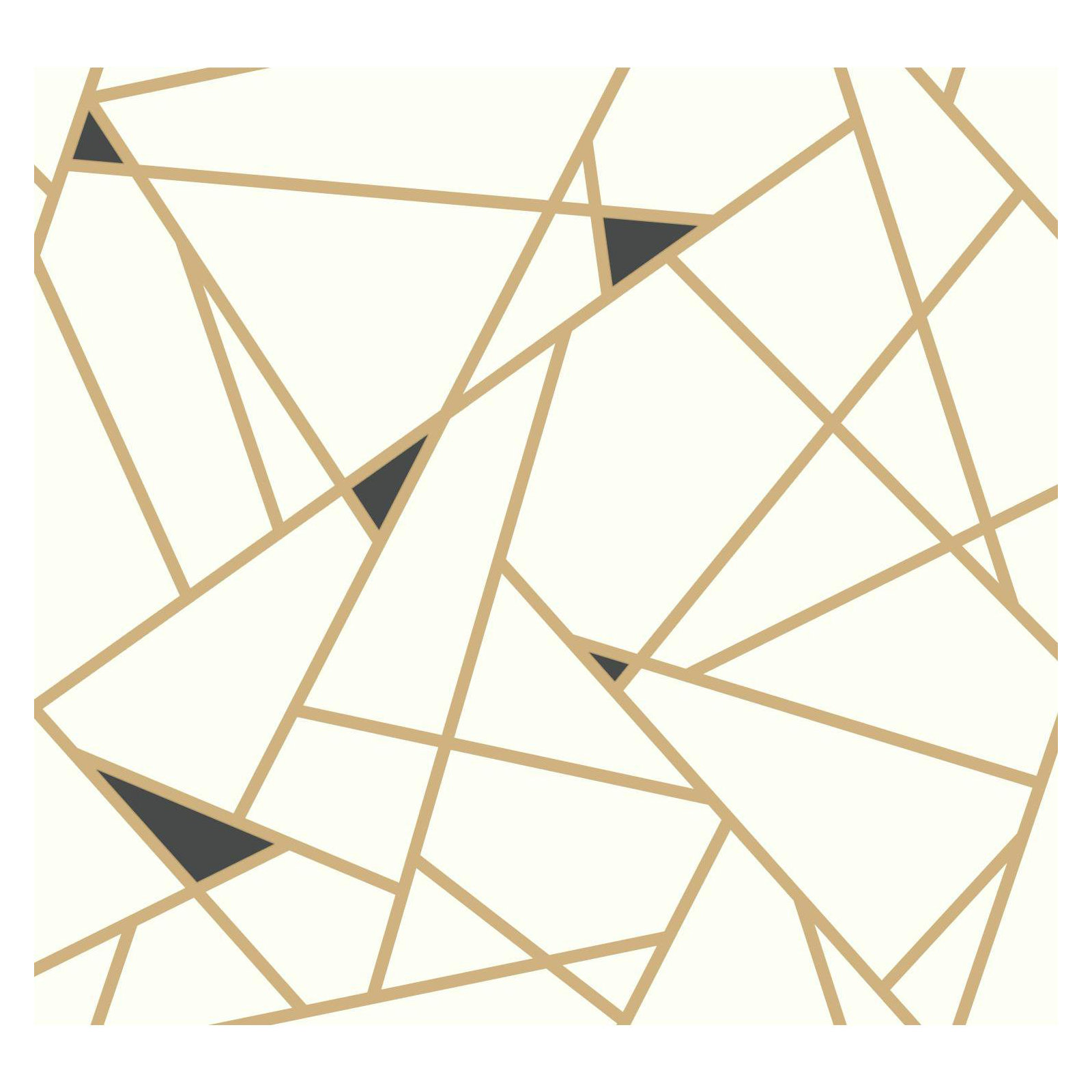 Risky Business II Modern Geometric Wallpaper, Metallic Gold/Black/White