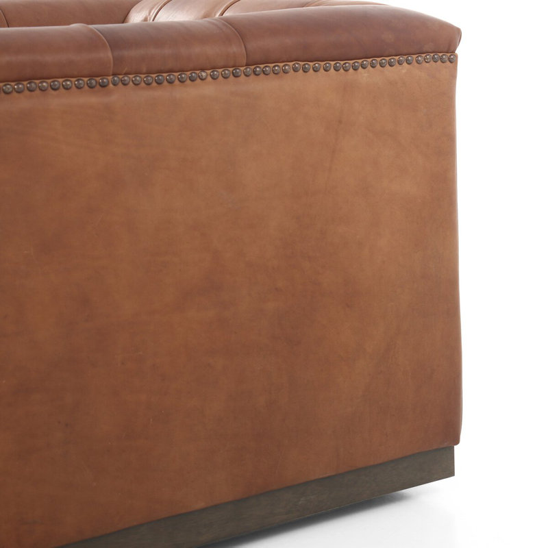 Maxx Swivel Chair, Heirloom Sienna/Dark Brown Genuine Leather