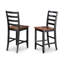 Ensemble de table de salle à manger à hauteur de comptoir 5 pièces comprenant une table de pub carrée avec piédestal et 4 chaises de salle à manger, noir et cerise-106914195