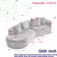 Canapé modulaire surdimensionné de 114 pouces - Chenille 4 avec siège large et profond, excellent support, 4 coussins pour le canapé du salon-642465705-642465704