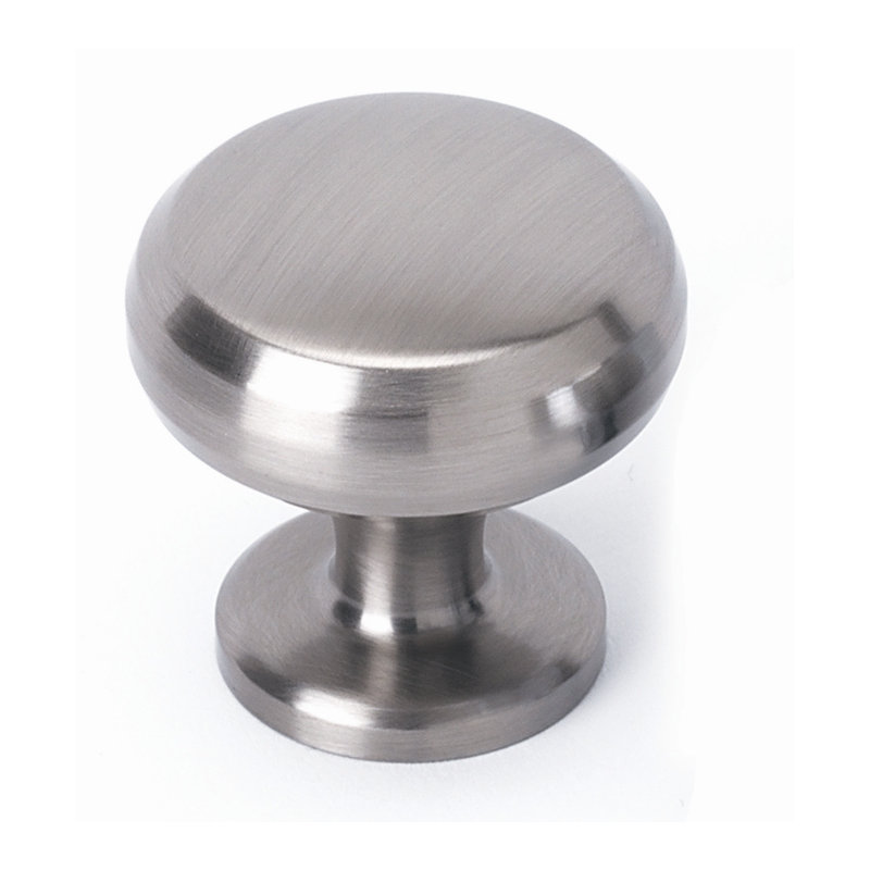 Mushroom Knob, Satin Nickel, 1" H x 1" W x 0.63" D