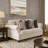 Serra Loveseat, 4 Accent Throw Pillows, Light Greige Polyester 67 Inch