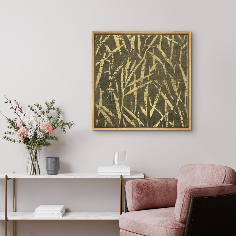 Reproduction d'art sur toile encadrée botanique vert et jaune, Naturel, H 16 po x l 16 po
