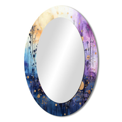 Celestial Serenade II - Modern Oval Wall Mirror