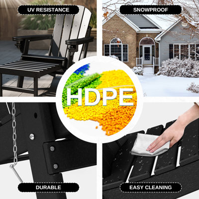 Hdpe Folding Adirondack Chair With Ottoman