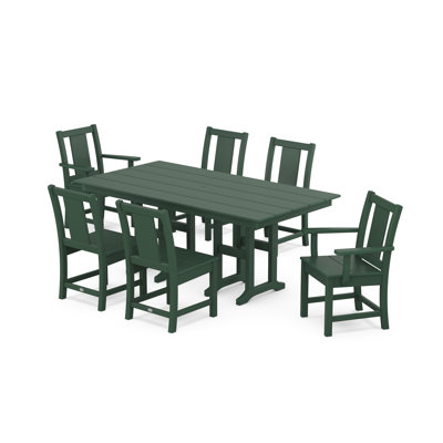 Prairie 7-Piece Farmhouse Dining Set -  POLYWOOD, PWS2096-1-GR