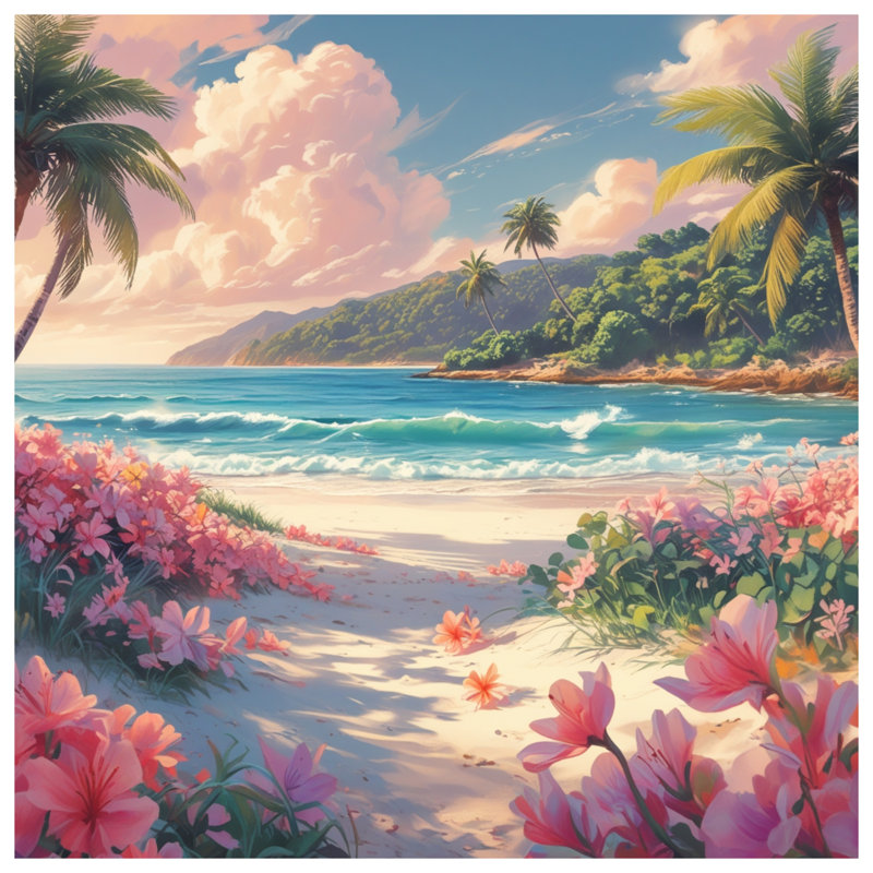 Tropical Beach Scene Comforter, Twin Extra Long