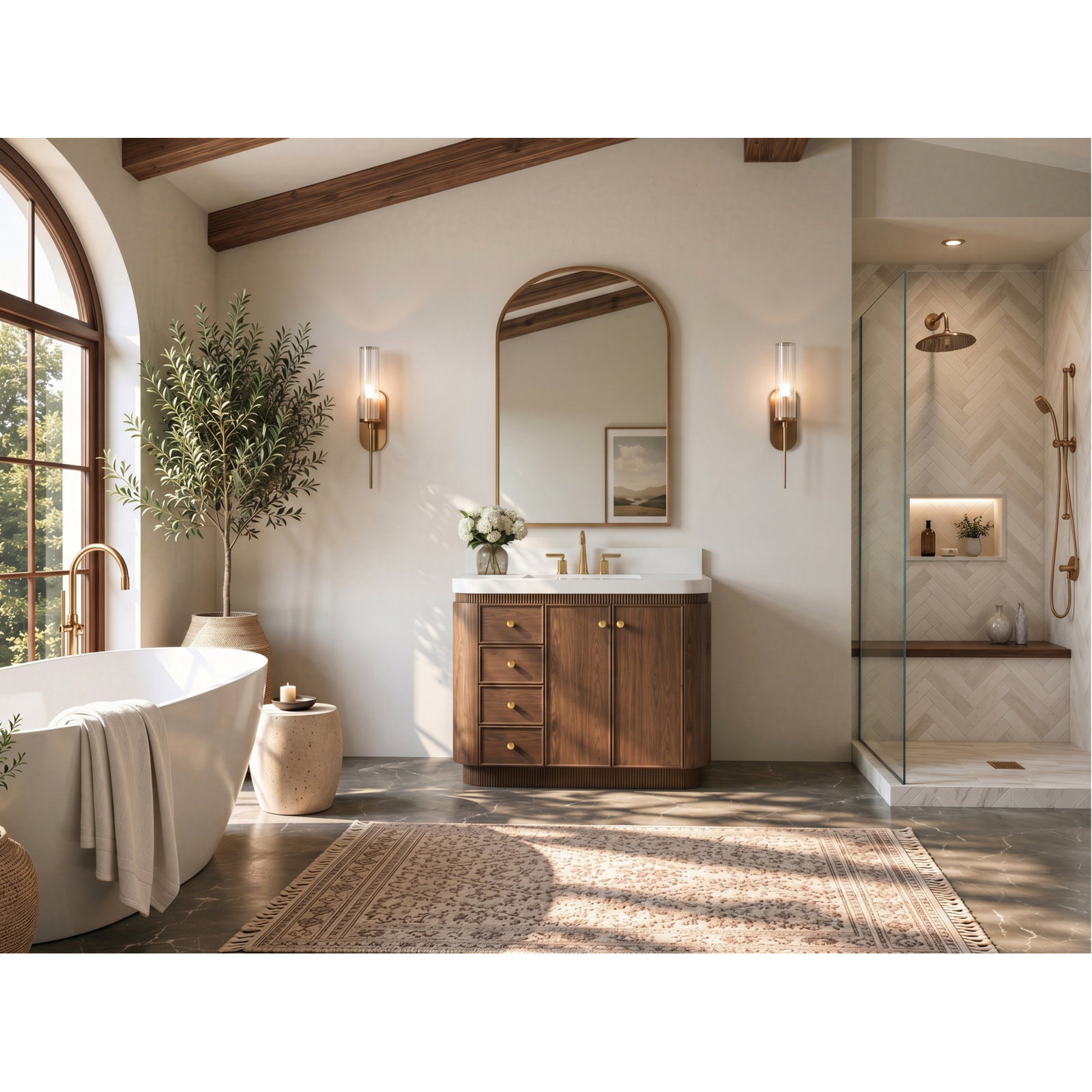 Aston Oak Single Bathroom Vanity, Chestnut Oak, 36 inch
