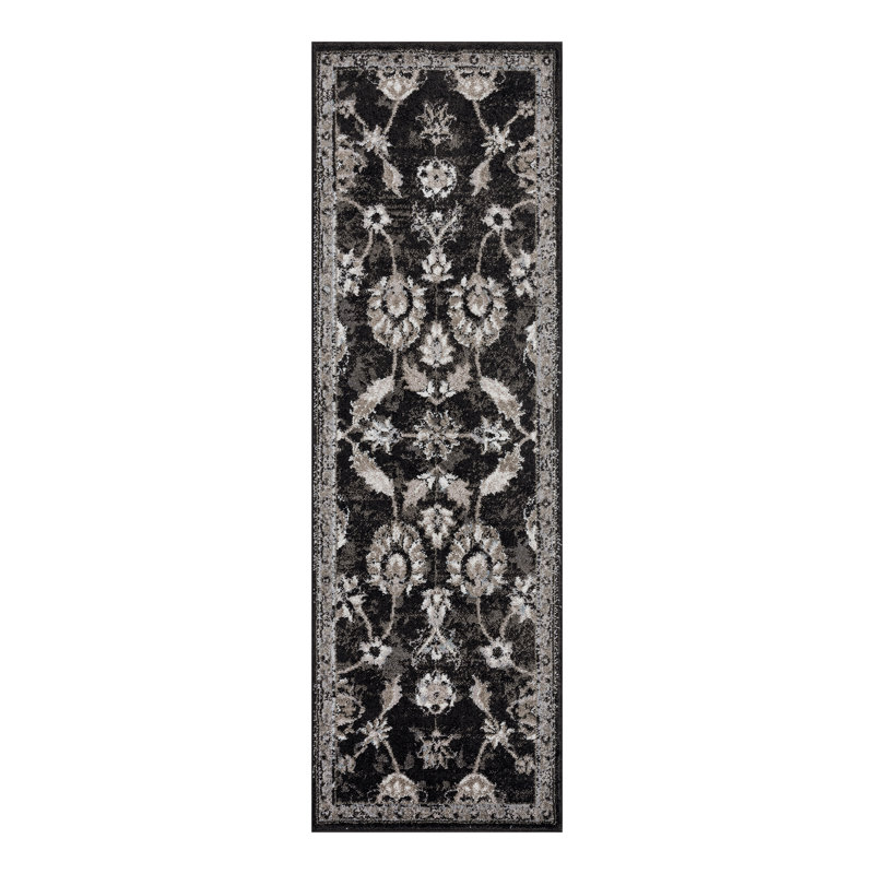 Tapis d'intérieur traditionnel Honig, Rectangle 2 pi x 6 pi