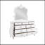 Miroir de style moderne en bois blanc perle