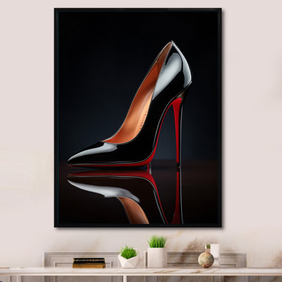 «Latroya Fashion», talons hauts rouges et noirs, silhouette épurée IV - imprimé